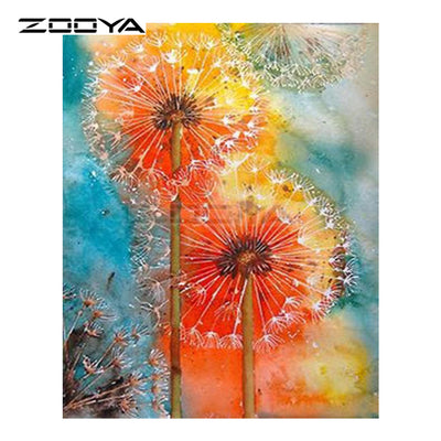 Pintura de Diamantes 5D Diente de León Multicolor - Kit DIY Completo