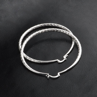 Aretes Circulares Retro con Patrón de Peces del Océano - Joyería Plateada Clásica - Image 3