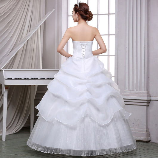 Vestido de Novia Elegante con Encaje y Sujetador Incorporado - Estilo Coreano Moderno - Image 3