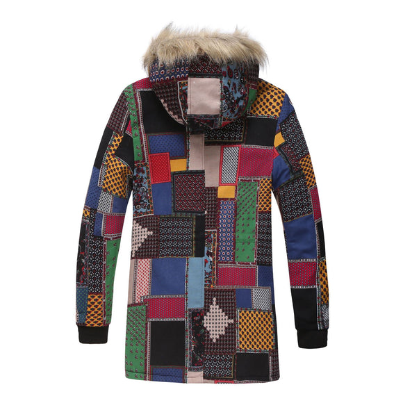 Chaqueta Acolchada Étnica con Capucha