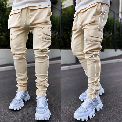 Pantalones de Entrenamiento Reflectantes Holgados y Rectos para Hombre - Image 3