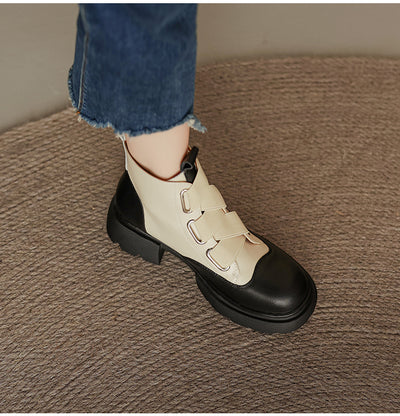 Botas Martin de Cuero Grueso Estilo Retro Francés para Mujer - Image 14