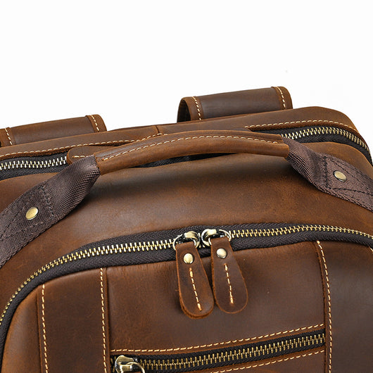Mochila de Cuero Retro para Hombre - Gran Capacidad y Múltiples Bolsillos - Image 45
