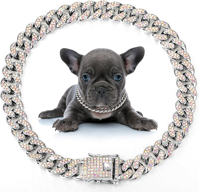 Collar de Cristal para Mascotas - Cadena Metálica Elegante para Perros y Gatos - Image 3
