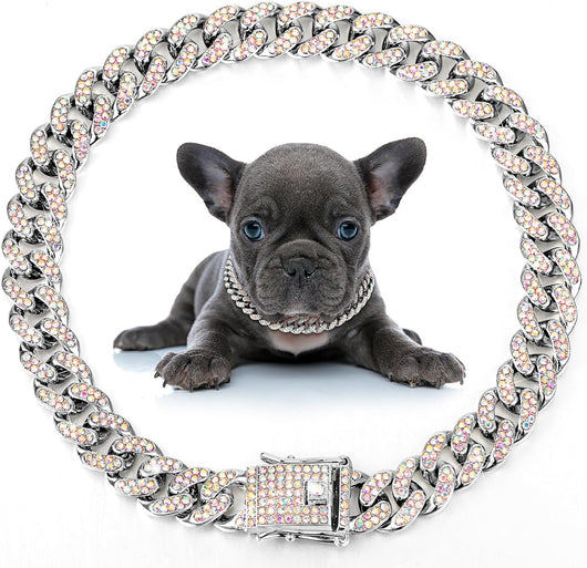Collar de Cristal para Mascotas - Cadena Metálica Elegante para Perros y Gatos - Image 3