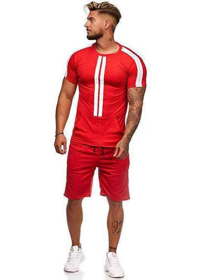 Conjunto Deportivo Hombre Rayas Casual - Shorts y Camiseta Europeo Americano - Image 3