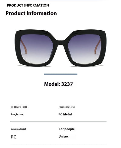 Women's square fashion sunglasses with red and green gradient tortoise shell frames and gradient purple-to-yellow lenses. - Image 18