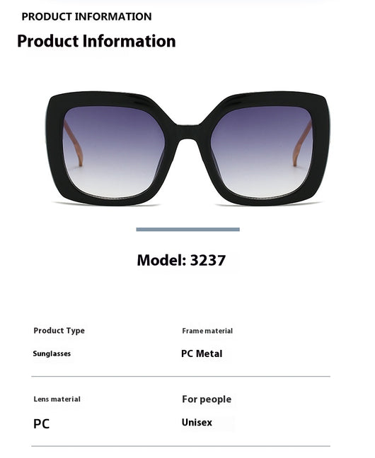 Women's square fashion sunglasses with red and green gradient tortoise shell frames and gradient purple-to-yellow lenses. - Image 18