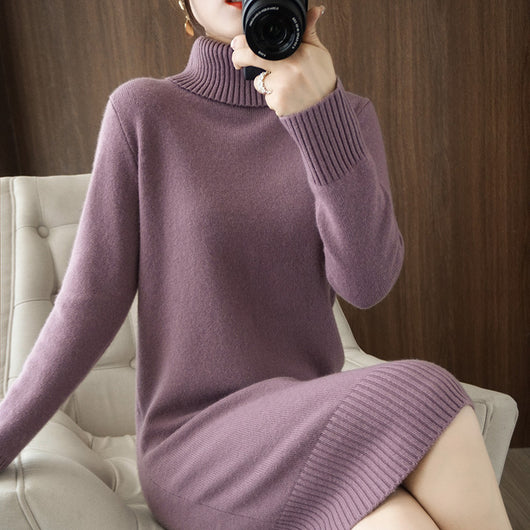 Falda Larga de Lana Otoño Invierno con Blusa Base Térmica para Mujer - Image 5