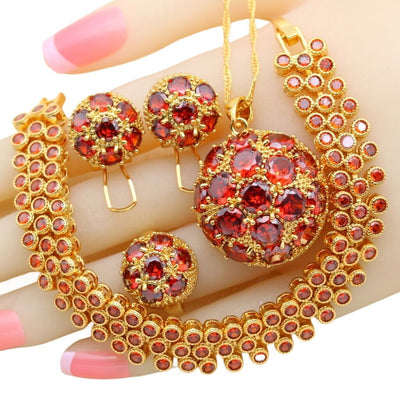 Conjunto de 4 Piezas: Aretes, Anillo y Pulsera con Circonitas Brillantes - Image 5