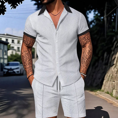 Traje Casual Corto Digital Estilo Europeo y Americano para Hombre