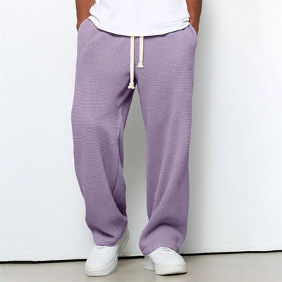 Pantalones Athleisure de Pierna Ancha y Tejido Waffle para Hombre - Image 14
