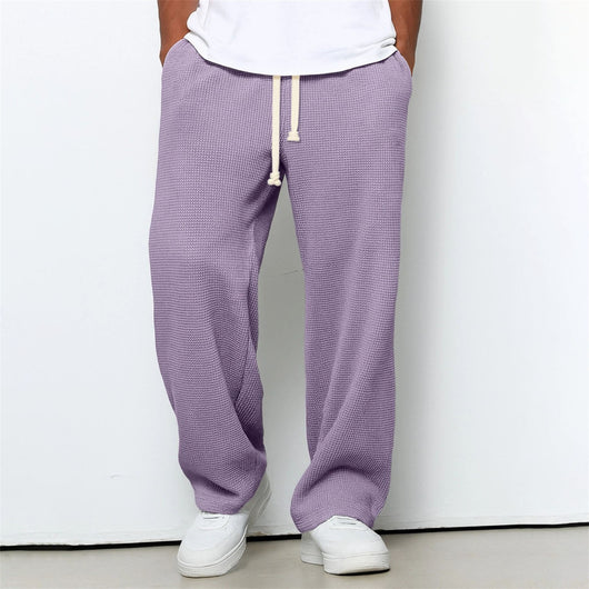 Pantalones Athleisure de Pierna Ancha y Tejido Waffle para Hombre - Image 14