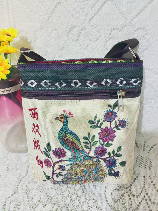Bolso Bandolera Bordado Étnico con Elefante y Mariposa Estilo Chino - Image 54