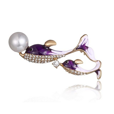 Broche Delfines Dobles con Aceite Derramado - Joya Femenina Adorable y Versátil - Image 5
