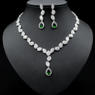 Conjunto de Collar, Aretes y Pulsera de Circonia Cúbica - Joyería Nupcial Elegante - Image 6