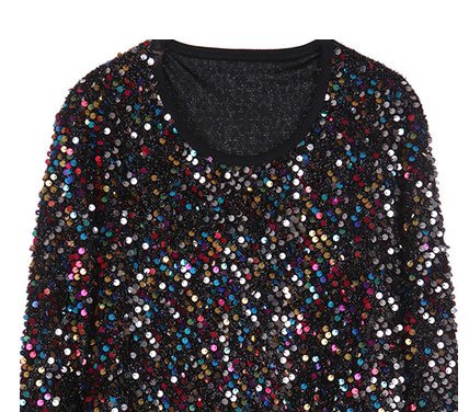 Camisa de Lentejuelas Multicolor para Fiestas