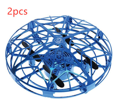 Gold mini UFO drone with a spherical protective cage and black propellers, sold as a 3-piece set. - Image 49
