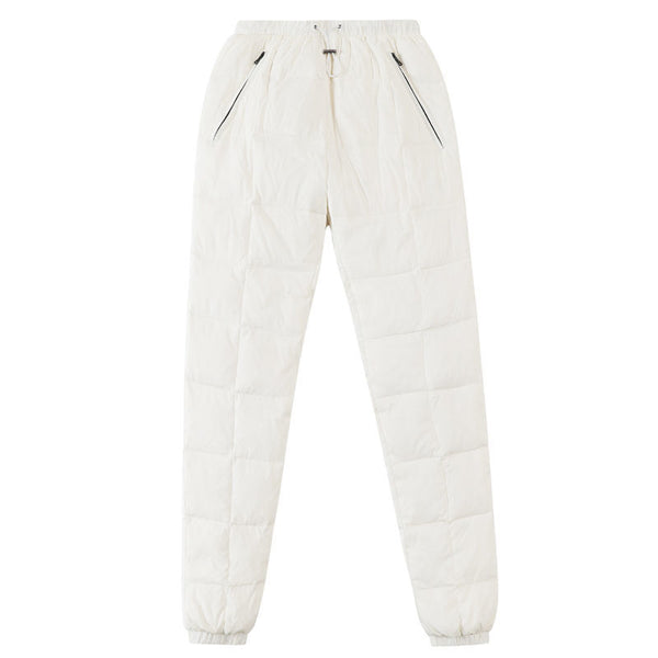 Pantalones Térmicos de Plumón para Mujer - Cintura Alta Blanco