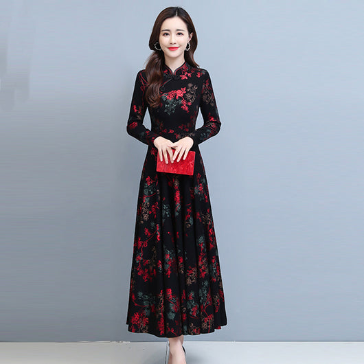 Vestido Cheongsam Moderno para Mujer - Primavera y Otoño - Image 18