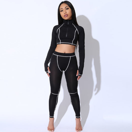 Conjunto de Yoga y Fitness de Manga Larga con Estilo - Image 6