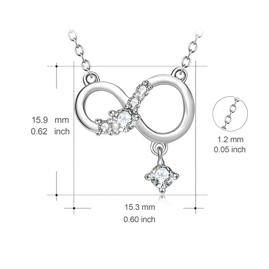 Collar Colgante Infinito Plata 925 con Diamantes - Image 2