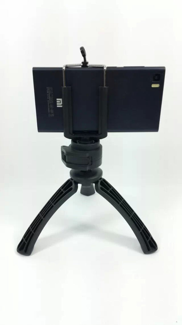 Soporte de Trípode Portátil y Ajustable para Celular y Cámara (Negro)