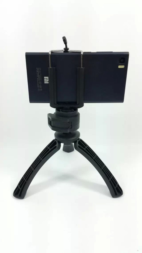 Soporte de Trípode Portátil y Ajustable para Celular y Cámara (Negro)