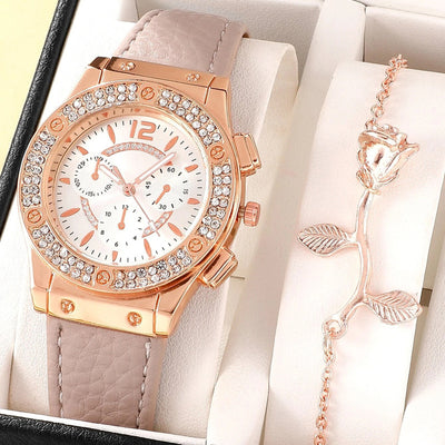 Reloj de Moda Coreana con Diamantes Incrustados y Correa PU - Image 10