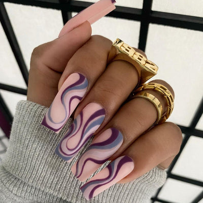 Pegatinas de Uñas Onda Ballet con Acabado Desprendible