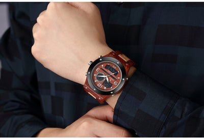 Reloj Cronógrafo de Madera Artesanal Lujo para Hombre - Image 5