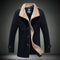 Chaqueta de Lana de Cordero para Hombre con Cuello Alzado