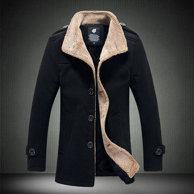Chaqueta de Lana de Cordero para Hombre con Cuello Alzado - Image 2
