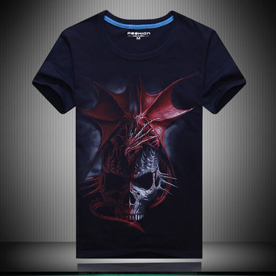 Playera Hombre Calavera Impresión 3D Manga Corta - Image 6