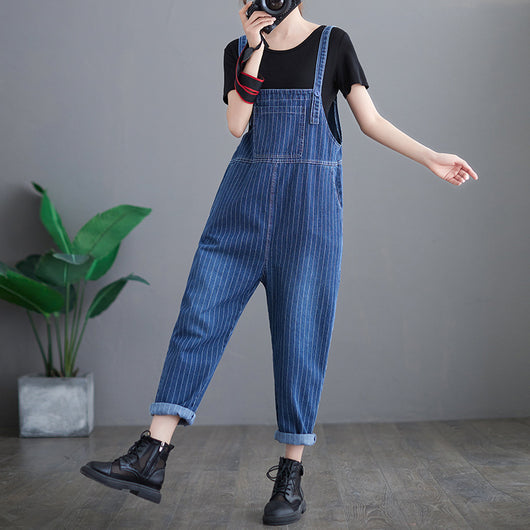 Overol Denim a Rayas para Tallas Grandes - Image 3