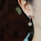 Aretes de Trébol de Cuatro Hojas con Flor para Dama