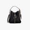 Bolso Bucket de Cuero Genuino con Cabeza de Leopardo y Tachas