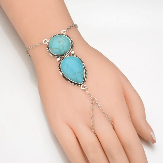 Pulsera con Borla y Cuentas de Turquesa