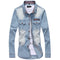 Camisa Denim Tricolor Juvenil Talla Grande para Hombre