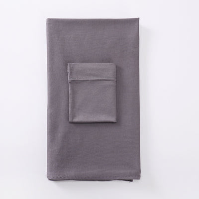 Black minimalist modal bottom hat integrated scarf, folded neatly on a white background. - Image 8