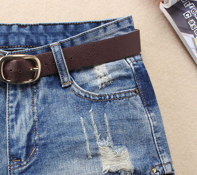 Shorts Vaqueros Mujer Estilo Coreano Talla Grande Cintura Media Rotos Verano - Image 5
