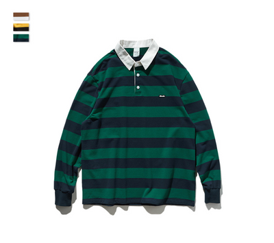 Camisa de Manga Larga con Solapa Suelta y Rayas - Image 6