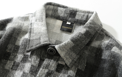 Camisa de Manga Larga a Cuadros Gris, Negro y Blanco - Image 2