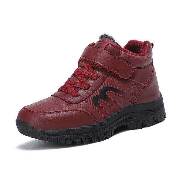 Zapatos de Cuero Cálidos e Impermeables para Adultos Mayores