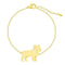 Stainless Steel Animal Pendant Fashionable Cute And Cute Pug Bracelet Dorado Style1