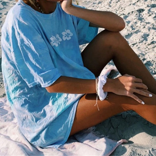Playera Tie Dye Azul Estilo Harajuku - Image 6