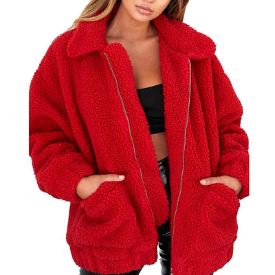 Abrigo Casual Mujer Otoño Invierno Lana Peluda Suelto Europeo - Image 10