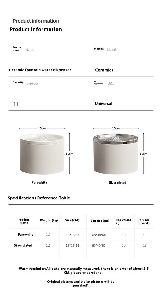 Fuente Automática para Gatos con Filtro Cerámico y Circulación Silenciosa - Image 21