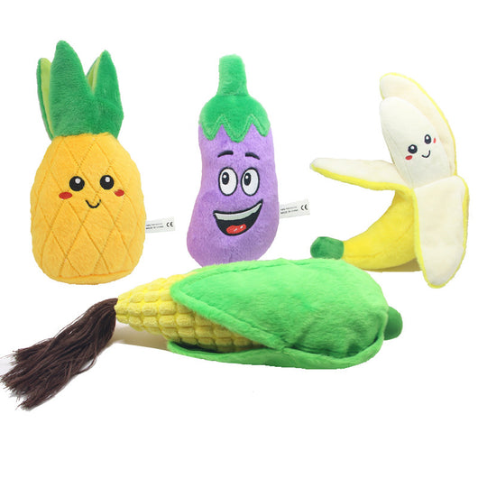 Juguete Interactivo de Peluche con Sonido - Frutas y Verduras para Perros y Gatos - Image 2
