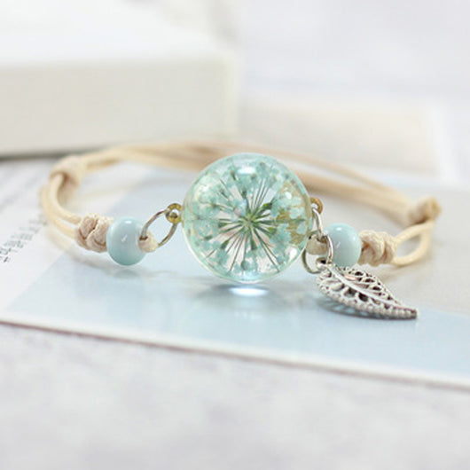 Pulsera Esfera de Cristal con Flores Secas - Diente de León y Estrellas - Image 6